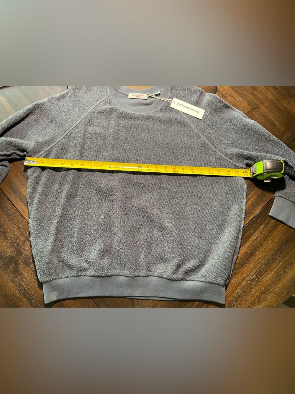 Perfectwhitetee ziggy reverse fleece crew neck sweatshirt- Night - Picture 6 of 7
